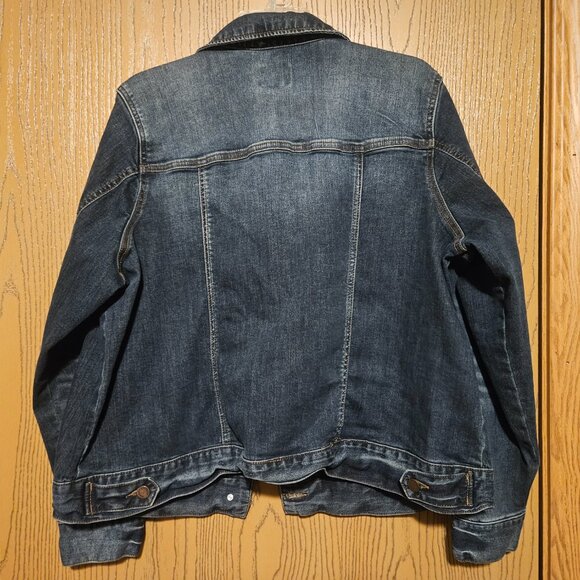 Womens Market & Spruce Camila Boyfriend Denim Jacket, indigo, size 2X - Picture 3 of 5